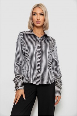Сорочка класична в смужку  -уцінка, колір чорно-білий, 230R66-2-U-2