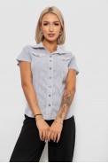 Рубашка классическая в полоску  -уценка, цвет серо-белый, 230R667-U-104 оптом - фото № 0