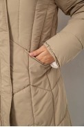 Куртка женская двусторонняя зимняя  -уценка, цвет бежевый, 244R24115-U-3 - фото № 5