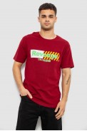 Футболка мужская с принтом, цвет бордовый, 244R1020 - фото № 0