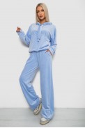 Спортивний костюм жіночий велюровий  -уцінка, колір блакитний, 241R2001-20-U-3 - фото № 2