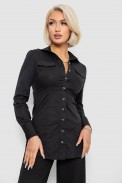 Рубашка женская однотонная, цвет черный, 230R302 - фото № 0