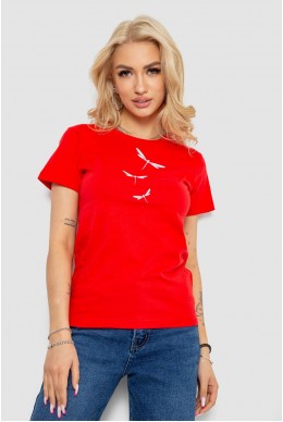 Футболка жіноча з принтом  -уцінка, колір червоний, 238R555-U-13