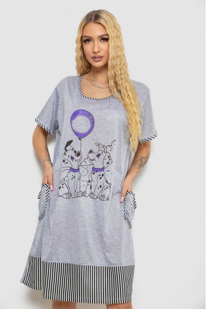 Сукня домашня  -уцінка, колір сіро-бузковий, 238RD80-U-2