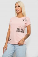 Футболка женская с принтом, цвет персиковый, 244R2218-21 - фото № 2