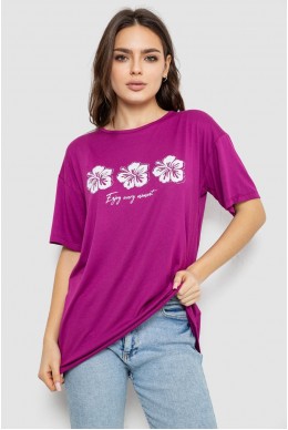 Футболка жіноча з принтом, колір фуксія, 244R603
