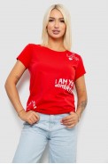 Футболка женская с принтом, цвет красный, 244R2218-21 - фото № 0