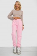 Спортивные штаны женские на флисе  -уценка, цвет светло-розовый, 238R57828-U-7 - фото № 1