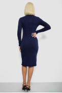 Платье однотонное в рубчик, цвет темно-синий, 257R701 - фото № 3