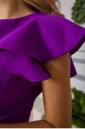 Нарядное платье с рюшей цвет Фиолетовый 131R3373 - фото № 4