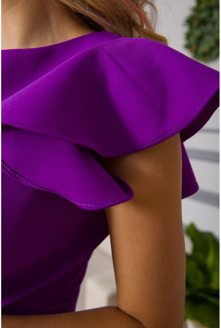 Купить Нарядное платье с рюшей цвет Фиолетовый 131R3373 - Фото №5