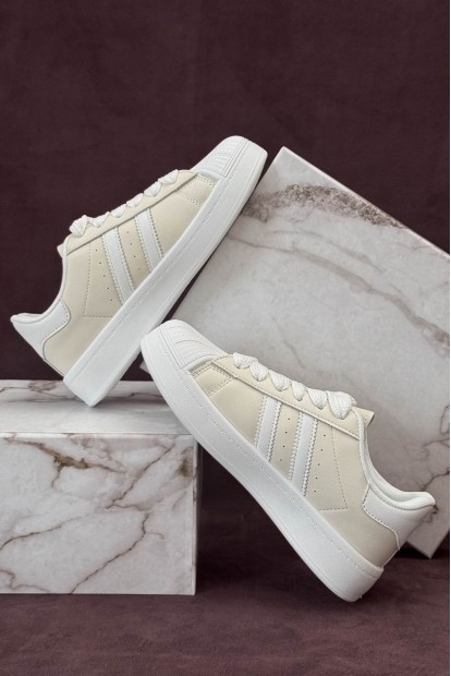 Кросівки жіночі демісезонні, колір бежево-білий, 248RBK10