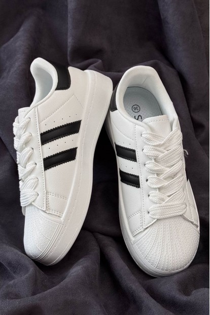 Кросівки жіночі демісезонні, колір біло-чорний, 248RBK10