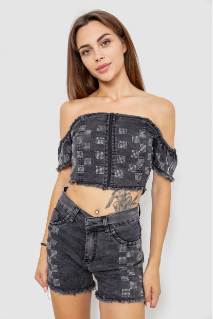 Костюм жіночий джинсовий  -уцінка, колір сірий, 247R2687-U