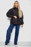 Куртка жіноча демісезонна з поясом  -уцінка, колір чорний, 207R2023-U-3 - фото № 1
