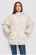 Куртка женская демисезонная с поясом  -уценка, цвет светло-бежевый, 207R005-U-3 оптом - фото № 4
