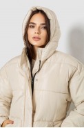 Куртка женская демисезонная с поясом  -уценка, цвет светло-бежевый, 207R005-U-3 оптом - фото № 5