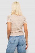 Футболка женская с принтом, цвет светло-бежевый, 221R3307 - фото № 3