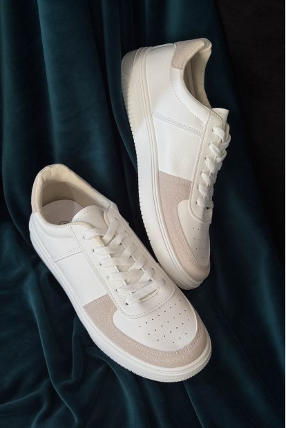 Кеди чоловічі, колір біло-бежевий, 248RR197-8R