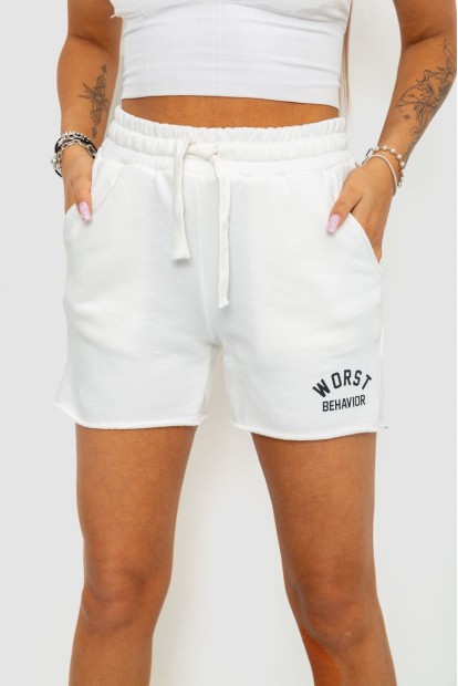 Шорти жіночі з принтом  -уцінка, колір білий, 129R1040-U