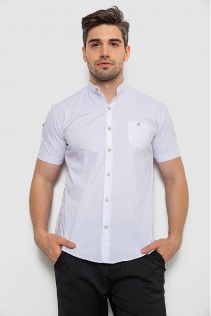 Рубашка мужская однотонная, цвет белый, 214R7346