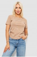 Футболка женская с принтом, цвет бежевый, 221R3307 - фото № 0