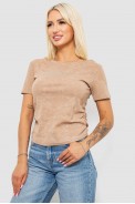 Футболка женская с принтом, цвет бежевый, 221R3307 - фото № 2