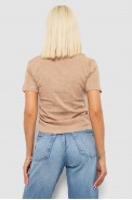 Футболка женская с принтом, цвет бежевый, 221R3307 - фото № 3
