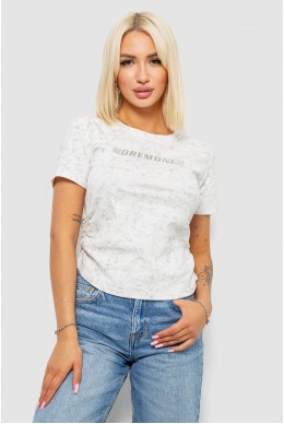 Футболка женская с принтом, цвет молочный, 221R3307