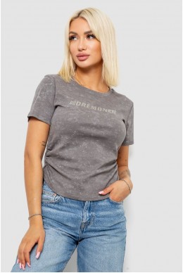 Футболка женская с принтом, цвет серый, 221R3307