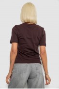 Жіноча футболка з принтом, колір шоколадний, 241R137 - фото № 3