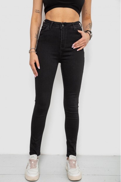 Джинси жіночі Skinny, колір чорний, 182R1048