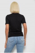 Жіноча футболка з принтом, колір чорний, 241R137 - фото № 3