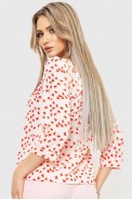 Блуза с принтом, цвет молочно-красный, 230R152-3 - фото № 3