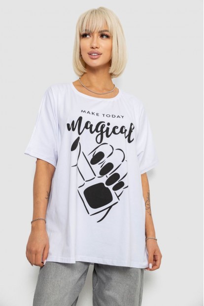 Футболка жіноча з принтом, колір білий, 244R6005-1