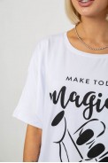Футболка жіноча з принтом, колір білий, 244R6005-1 - фото № 4