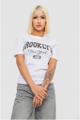 Жіноча футболка з принтом, колір білий, 241R137