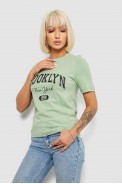 Жіноча футболка з принтом, колір оливковий, 241R137 - фото № 2