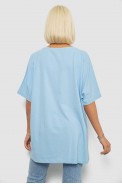 Футболка жіноча з принтом, колір блакитний, 244R6005-1 - фото № 3