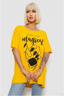 Футболка жіноча з принтом, колір жовтий, 244R6005-1