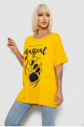 Футболка жіноча з принтом, колір жовтий, 244R6005-1 - фото № 2