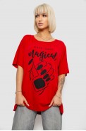 Футболка женская с принтом, цвет красный, 244R6005-1 - фото № 0