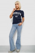 Жіноча футболка з принтом, колір синій, 241R137 - фото № 1