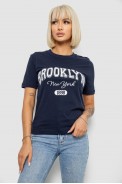 Жіноча футболка з принтом, колір синій, 241R137 - фото № 0
