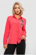 Рубашка женская классическая с аппликацией, цвет коралловый, 230R014-1 - фото № 0