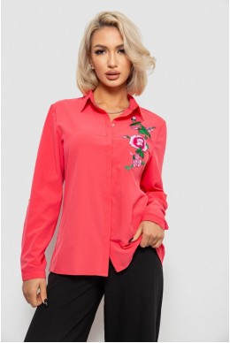 Рубашка женская классическая с аппликацией, цвет коралловый, 230R014-1