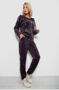 Спортивний костюм жіночий велюровий  -уцінка, колір темно-сливовий, 257R4119-U-7 - фото № 2