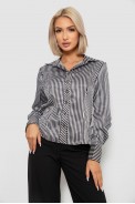 Сорочка класична в смужку  -уцінка, колір чорно-білий, 230R66-U-51 - фото № 0