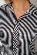 Сорочка класична в смужку  -уцінка, колір чорно-білий, 230R66-U-51 - фото № 4