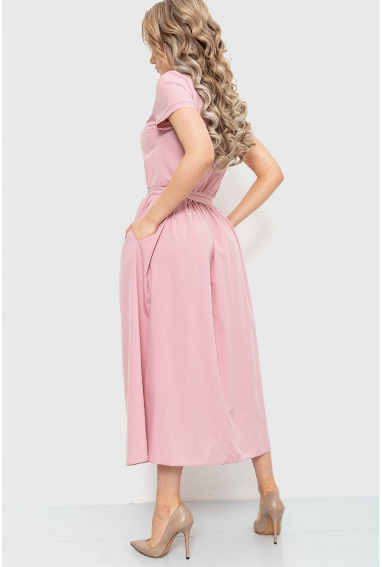Купить Платье однотонное  -уценка, цвет пудровый, 230R006-U-4 - Фото №5